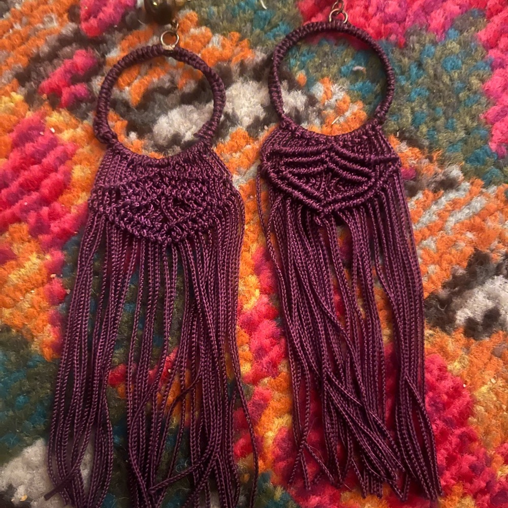 Elegant burgundy Fringe Earrings